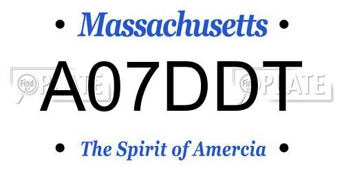 A07DDT Massachusetts License Plate
