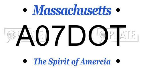 A07DOT Massachusetts License Plate