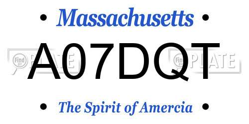 A07DQT Massachusetts License Plate