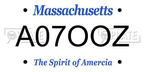 A07OOZ Massachusetts License Plate