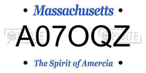 A07OQZ Massachusetts License Plate