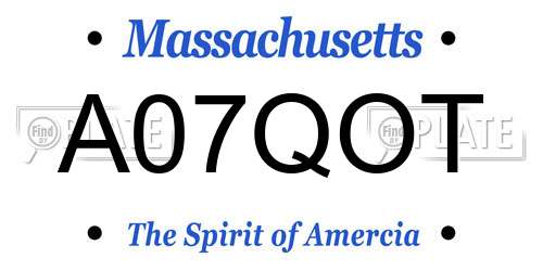 A07QOT Massachusetts License Plate