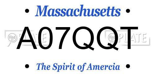 A07QQT Massachusetts License Plate