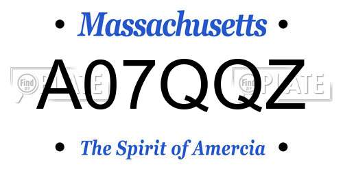 A07QQZ Massachusetts License Plate