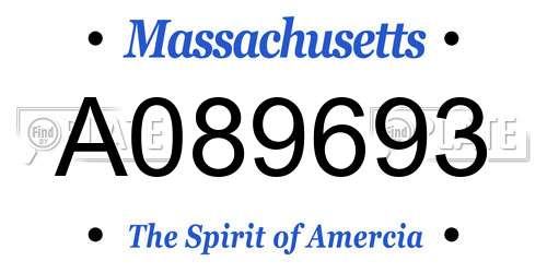 A089693 Massachusetts License Plate