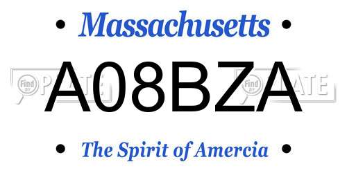 A08BZA Massachusetts License Plate