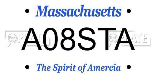 A08STA Massachusetts License Plate