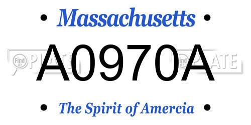 A0970A Massachusetts License Plate