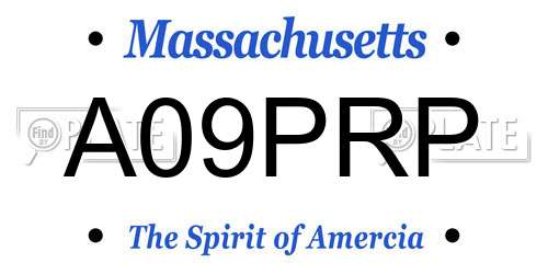 A09PRP Massachusetts License Plate