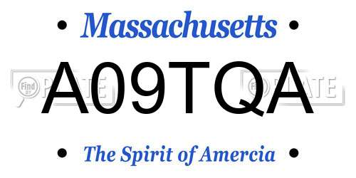 A09TQA Massachusetts License Plate
