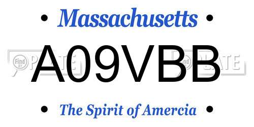 A09VBB Massachusetts License Plate