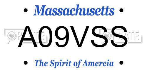 A09VSS Massachusetts License Plate