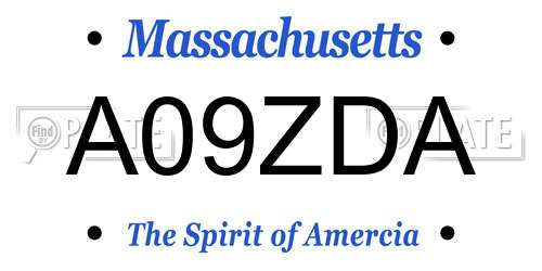A09ZDA Massachusetts License Plate