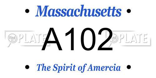 A102 Massachusetts License Plate