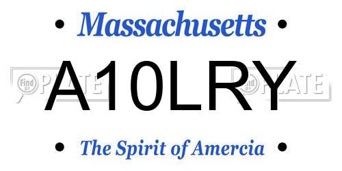 A10LRY Massachusetts License Plate