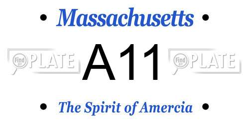 A11 Massachusetts License Plate