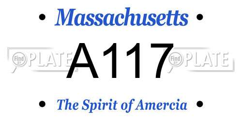 A117 Massachusetts License Plate