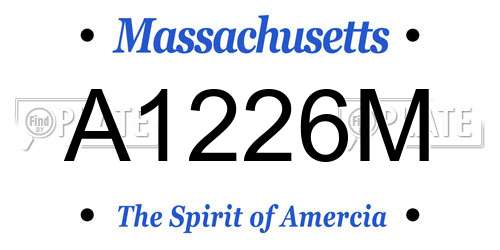 A1226M Massachusetts License Plate