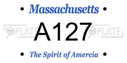 A127 Massachusetts License Plate