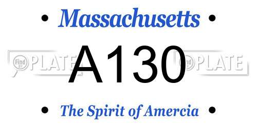 A130 Massachusetts License Plate