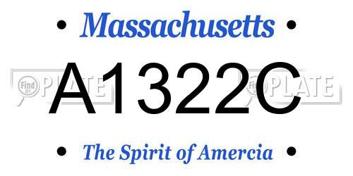A1322C Massachusetts License Plate