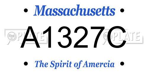 A1327C Massachusetts License Plate