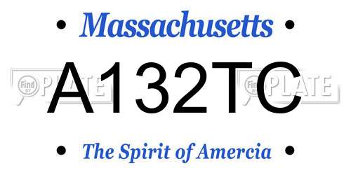 A132TC Massachusetts License Plate