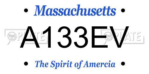 A133EV Massachusetts License Plate