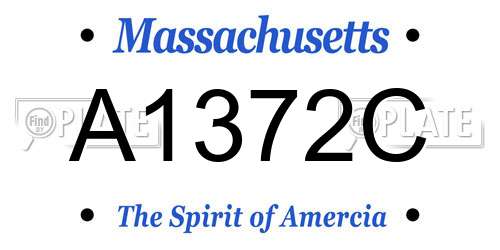 A1372C Massachusetts License Plate