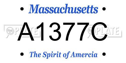 A1377C Massachusetts License Plate