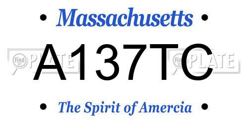 A137TC Massachusetts License Plate