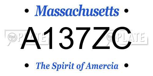 A137ZC Massachusetts License Plate