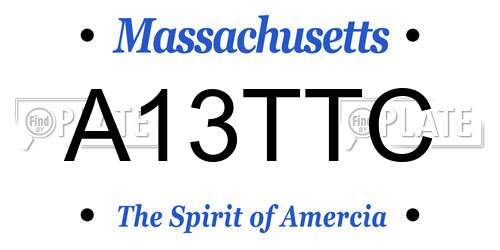 A13TTC Massachusetts License Plate