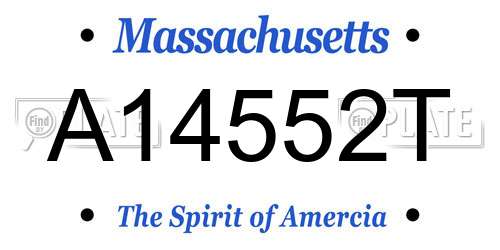 A14552T Massachusetts License Plate