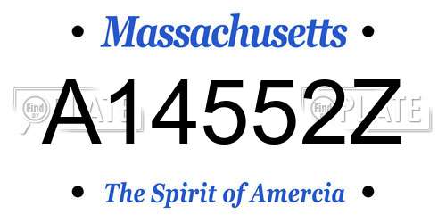 A14552Z Massachusetts License Plate