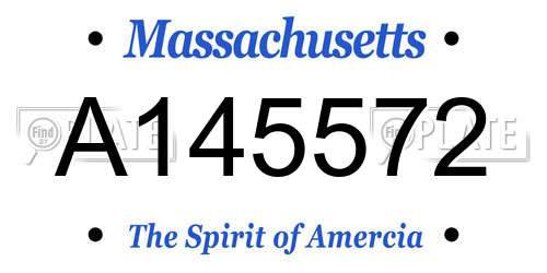 A145572 Massachusetts License Plate