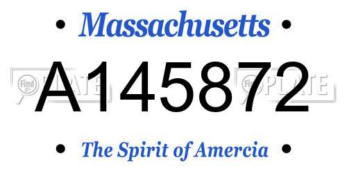 A145872 Massachusetts License Plate