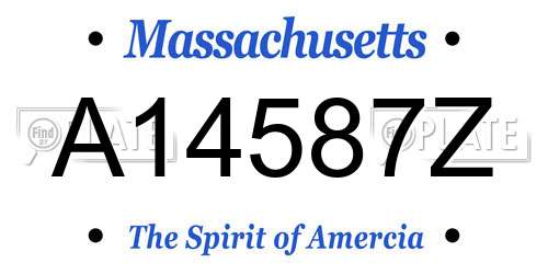 A14587Z Massachusetts License Plate