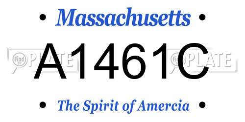 A1461C Massachusetts License Plate