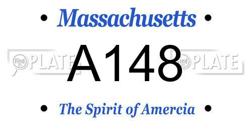 A148 Massachusetts License Plate