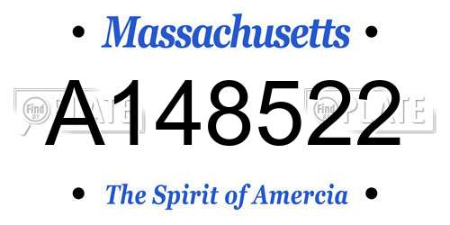 A148522 Massachusetts License Plate
