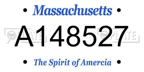 A148527 Massachusetts License Plate