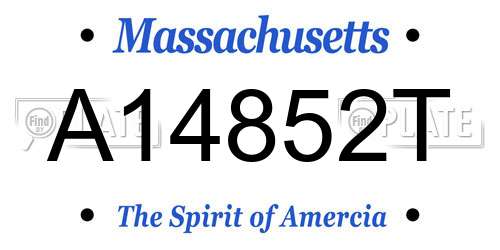 A14852T Massachusetts License Plate