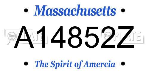 A14852Z Massachusetts License Plate