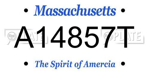 A14857T Massachusetts License Plate