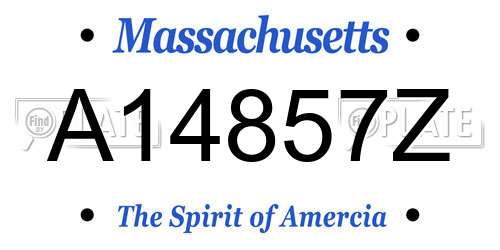 A14857Z Massachusetts License Plate