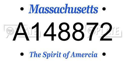 A148872 Massachusetts License Plate