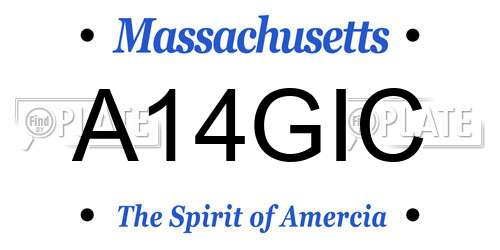 A14GIC Massachusetts License Plate