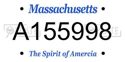 A155998 Massachusetts License Plate