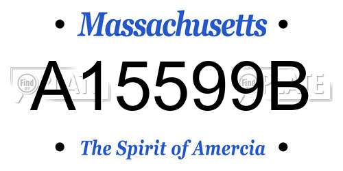 A15599B Massachusetts License Plate